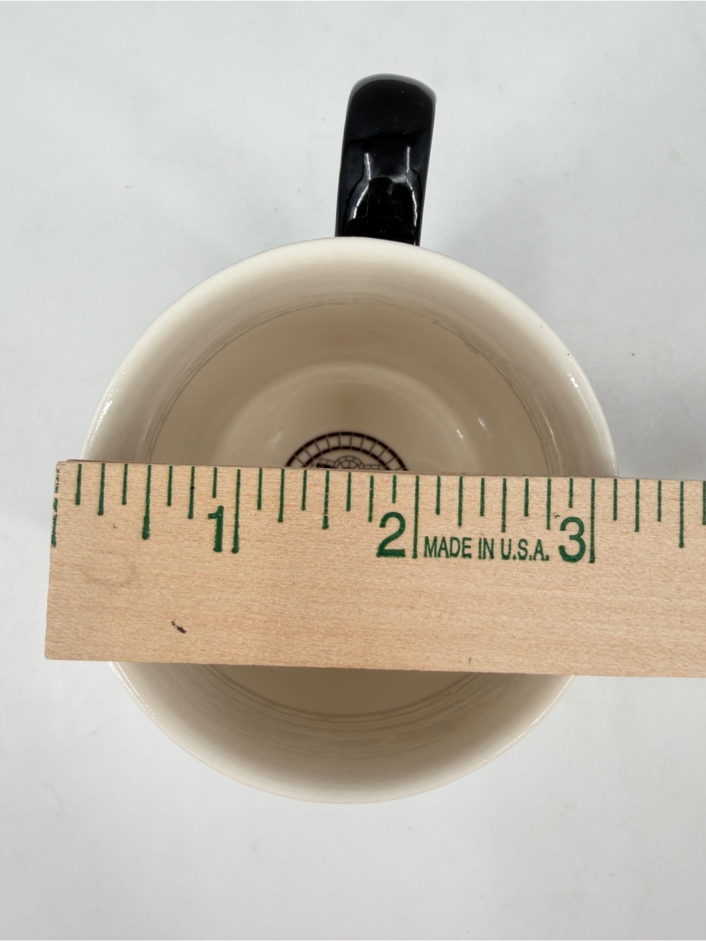 Anthropologie Margot Bistro Tile Monogram "J" Ceramic Cup Mug Black Gold Mosaic - Picture 9 of 10